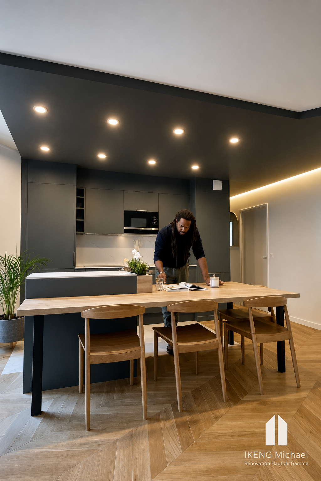 Cuisine haut de gamme — projet immobilier travaux accompagné par Michael IKENG à Pantin · 93
